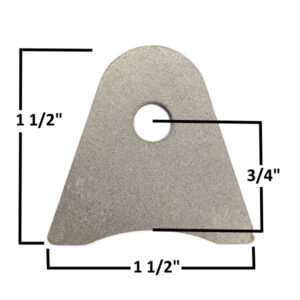 All Season Innovations rear wing mounting tab with dimensions for AA-607-A.