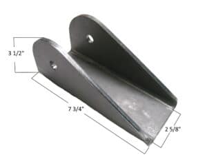 Heavy-duty 4-link frame mount with precise dimensions for vehicle suspension.