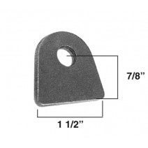 Engine stand tab made of 3/16" steel with 1/2" hole for engine mounting.