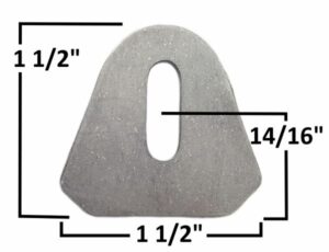 AA-023-C-SLOT Body Tab, .085" Steel, 1/4" x 3/4" Slot, Flat