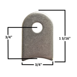 AA-570-A Mounting Tab, 1/4" Hole, Radius to fit 1 1/2" tubing