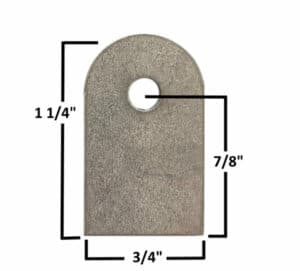 AA-570-C Mounting Tab, 3/16" Hole, Flat Bottom