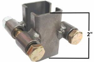 Heavy-duty 2-bolt clamp for 1-inch square tubing by All Season Innovations.