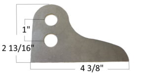 LZ-96-C Upper A-frame Mount, (2) 5/8" holes, 2.813" Tall