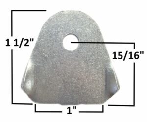 AA-023-D-3/8 Body Tab, 1/8" Steel, 3/8" Hole, Formed