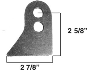 A-frame mount component with dimensions 2 5/8" by 2 7/8" for outdoor equipment.