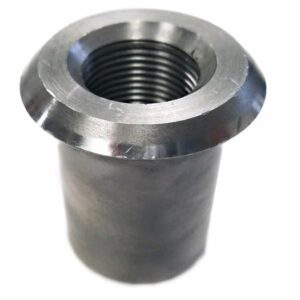 Steel threaded tube end with 1-inch 14 thread for industrial use.