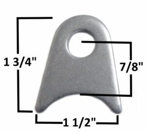 AA-597-A Radius Tab, 1/2" hole, Fits 1 1/2" Tubing