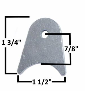AA-597-B Radius Tab, 1/4" Hole, Fits 1 1/2" Tubing