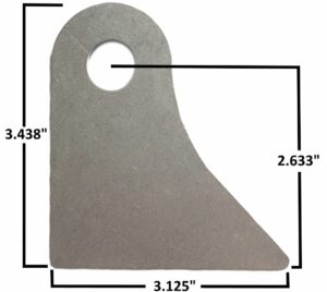 LZ-50-C Upper A-Arm Mount, 3/8" Steel, 1/2" Hole, 3.438" Tall