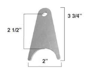 AA-635-B Chassis Tab, 3/8" hole, fits 1 1/2" tubing