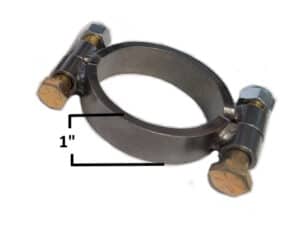 Heavy-duty pipe clamp for industrial applications.