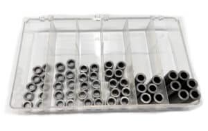 High-quality, custom metal spacers manufactured for industrial applications by A&A Manufacturing.