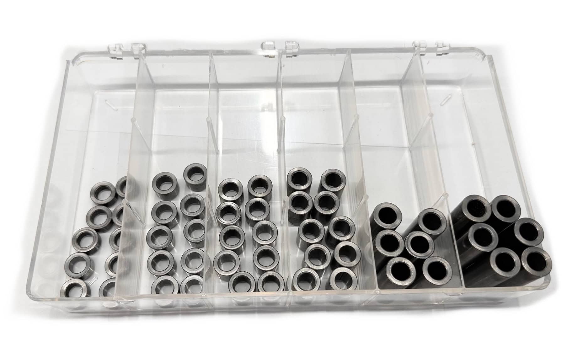 High-quality, custom metal spacers manufactured for industrial applications by A&A Manufacturing.