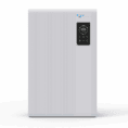 The Aerovex Systems Dual Core Wall Mount Air Purifier is a white, rectangular unit with a ribbed texture, digital display reading “88.8,” control buttons on the upper right, and “aerovex systems” logo above the panel. Read more at Aerovex Systems (aerovexsystems.com)