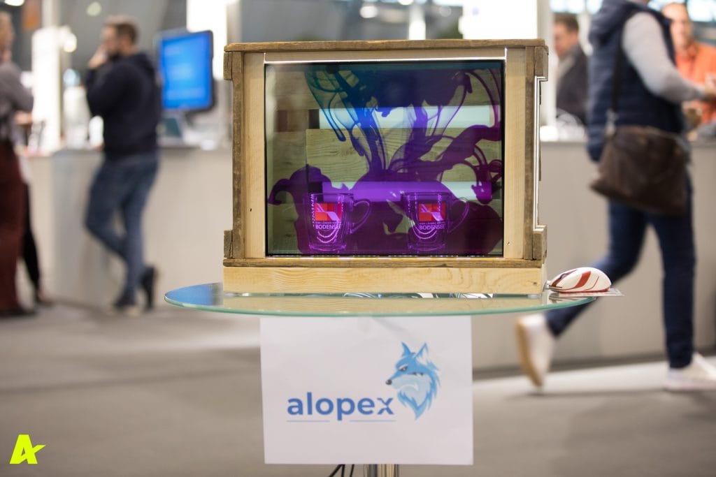 Eventfotograf Stuttgart- Alexander Klarmann - Eventfotografie in der Messe Stuttgart für das Karlsruher Startup Alopex, deren transparentes Display eine echte Innovation ist