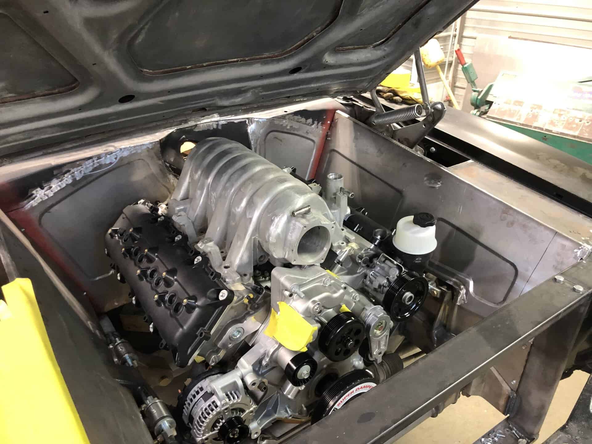 High-performance engine installed in a classic 1968 Dodge Charger.