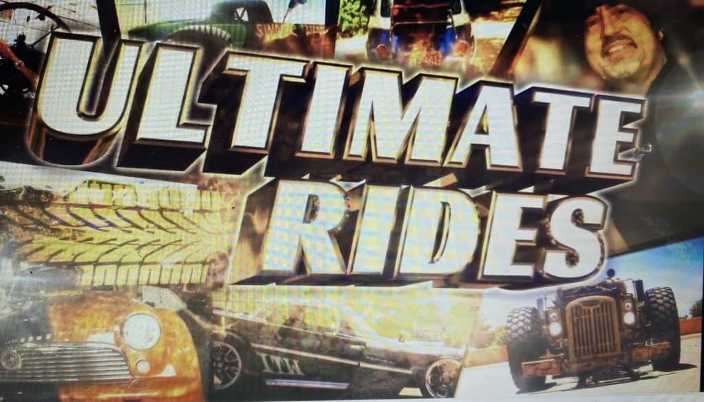 Ultimate Rides theme with cars and trucks for TV show.
