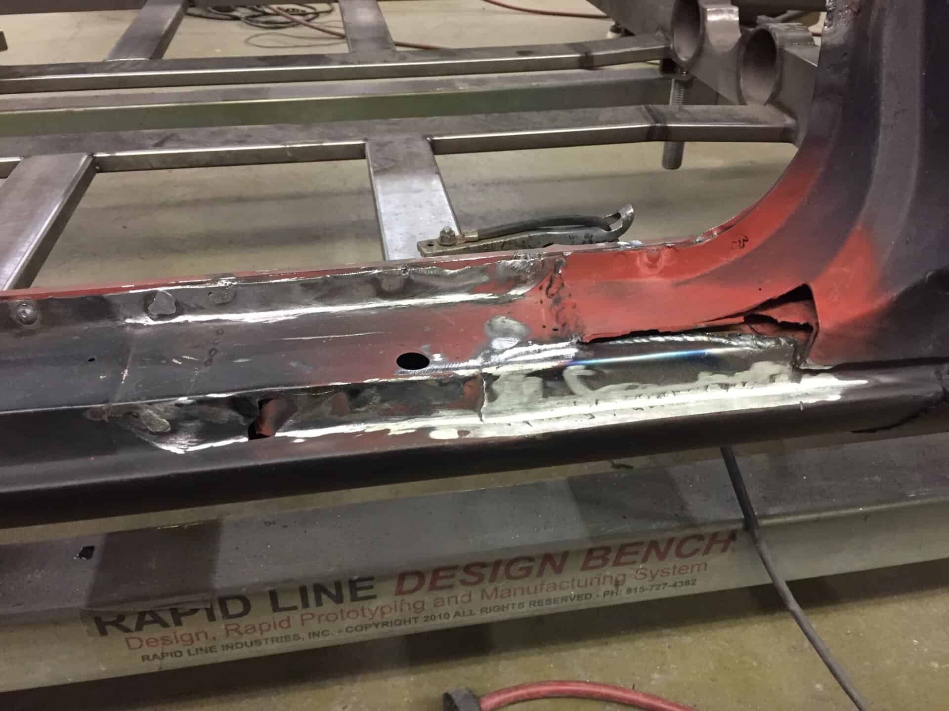 Restoring a 1968 Dodge Charger body panel with welding and bodywork.