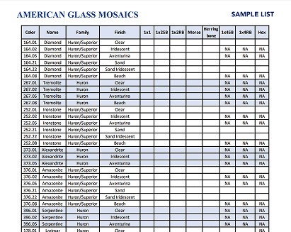 Point of Sale Selection Sheet