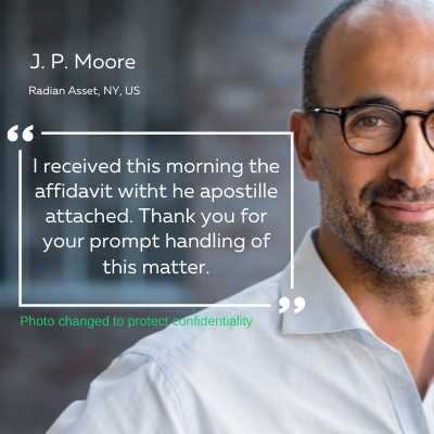 Apostille Service for J. P. Moore Radian Asset, NY, US