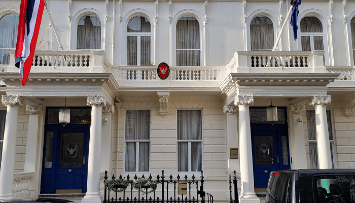 Thai Embassy Basement Entrance at 29 Queen’s Gate