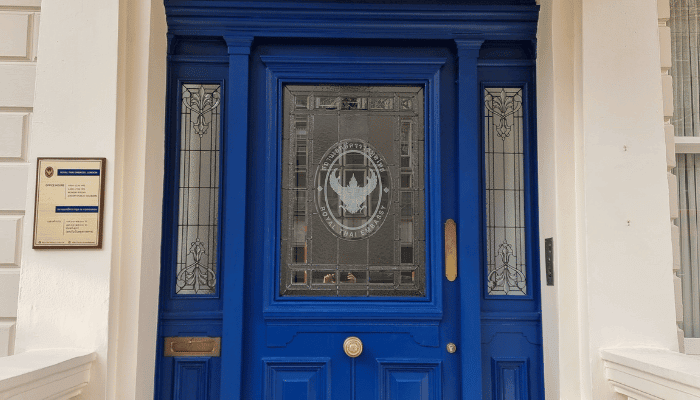 Thai Embassy Front Door at 29 Queen’s Gate