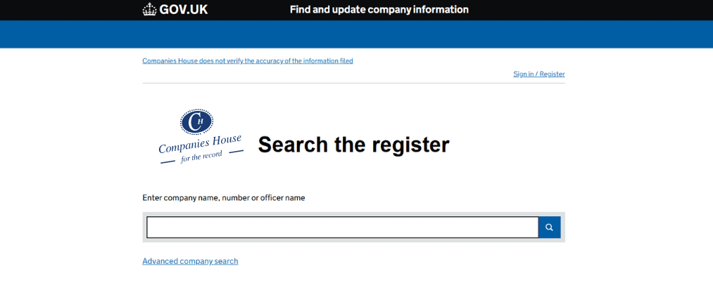 Search for certificate of incorporation