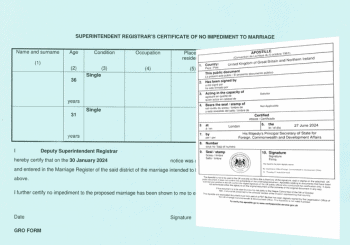 Certificate of no impediment Eligibility