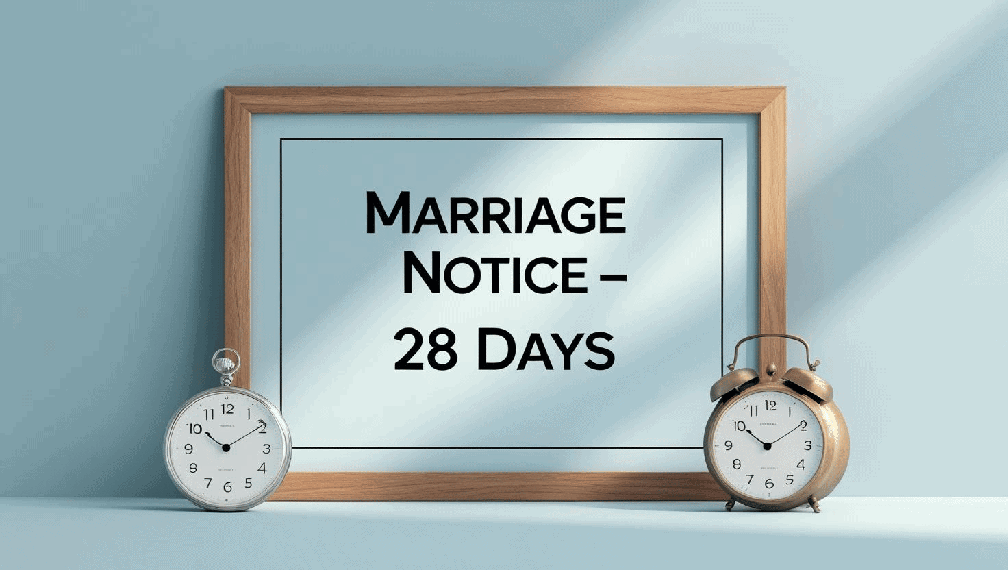Illustration of a 28-day marriage notice board for a CNI in the UK.