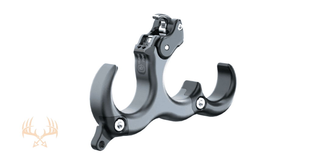Hinge style release for aiding with target panic.