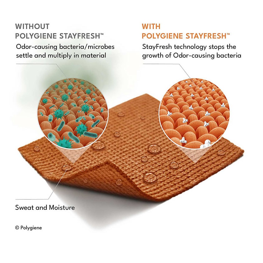 Polygiene Stay Fresh for long lasting antimicrobial odor management on your hunting clothes.