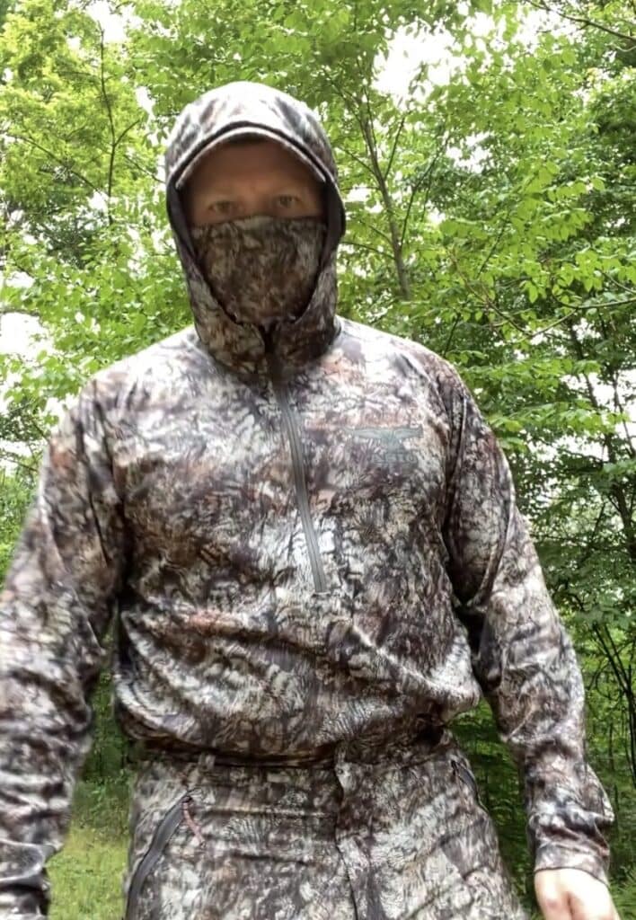 Me during my Asio Gear Lightweight Pants and Hoodie review and test last season.
