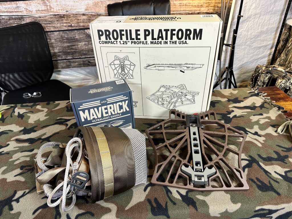 Showing off my Latitude Outdoors Maverick Saddle and Profile Platform.