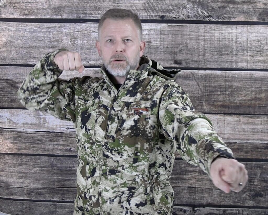 Me wearing the Sitka Stratus Jacket during my review