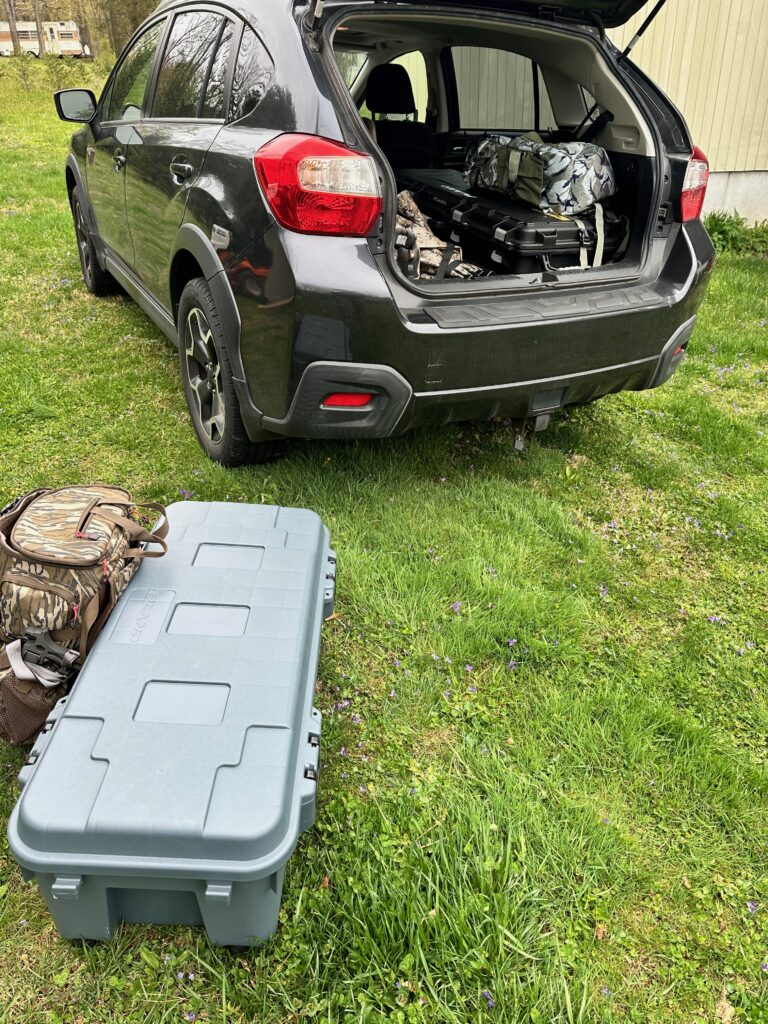 Traveling with my Plano Field Element bow case and Sportsmans Trunk.