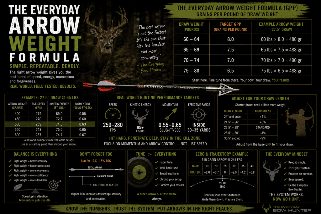 Find your ideal arrow weight using the Everyday Arrow Weight Formula.