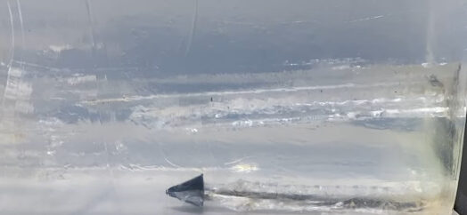Arrow penetration in gel block.