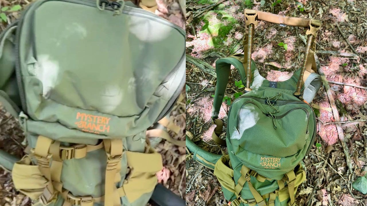 Mystery Ranch Pop Up 30 hunting pack used for treestand and mountain hunting