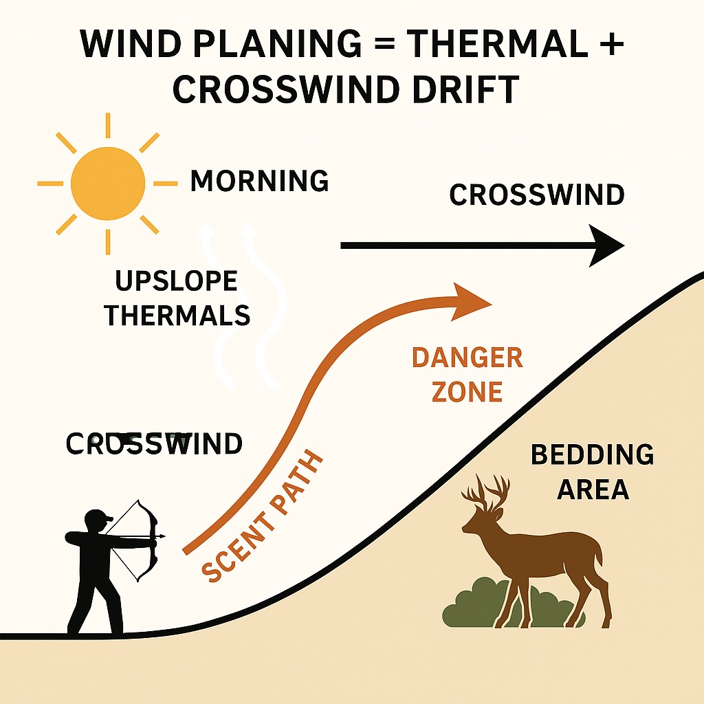 hunting wind direction thermal currents diagram