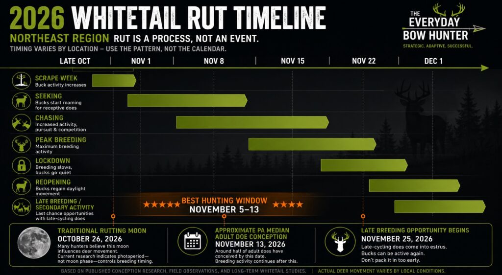 2026 Whitetail Rut Timeline - Northeast Region