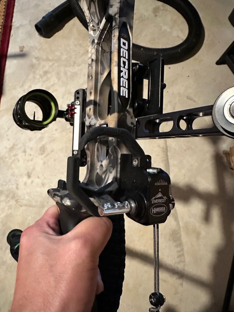 AXCEL Landslyde bow sight with AVX-41 scope mounted on my PSE Decree