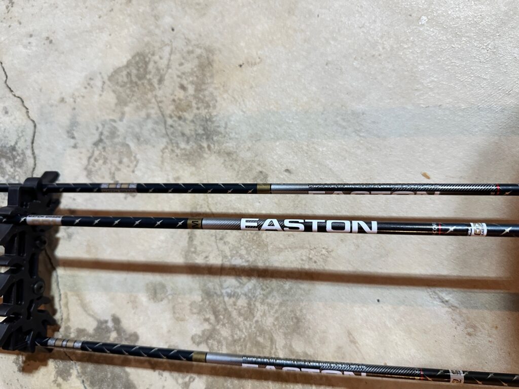 Easton 4mm FMJ and Victory VAP TKO Elite hunting arrows side by side