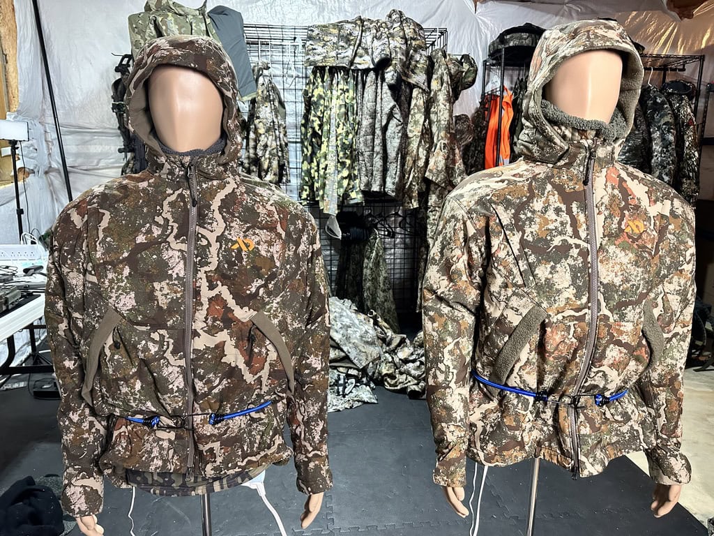 First Lite Thermic and Core jackets on mannequins during Mike Manley's controlled heat retention test
