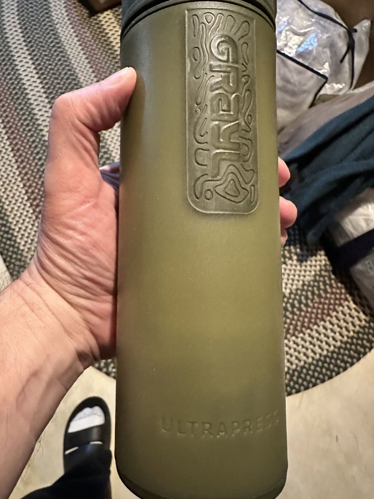 GRAYL UltraPress water purifier carried for remote hunting trips