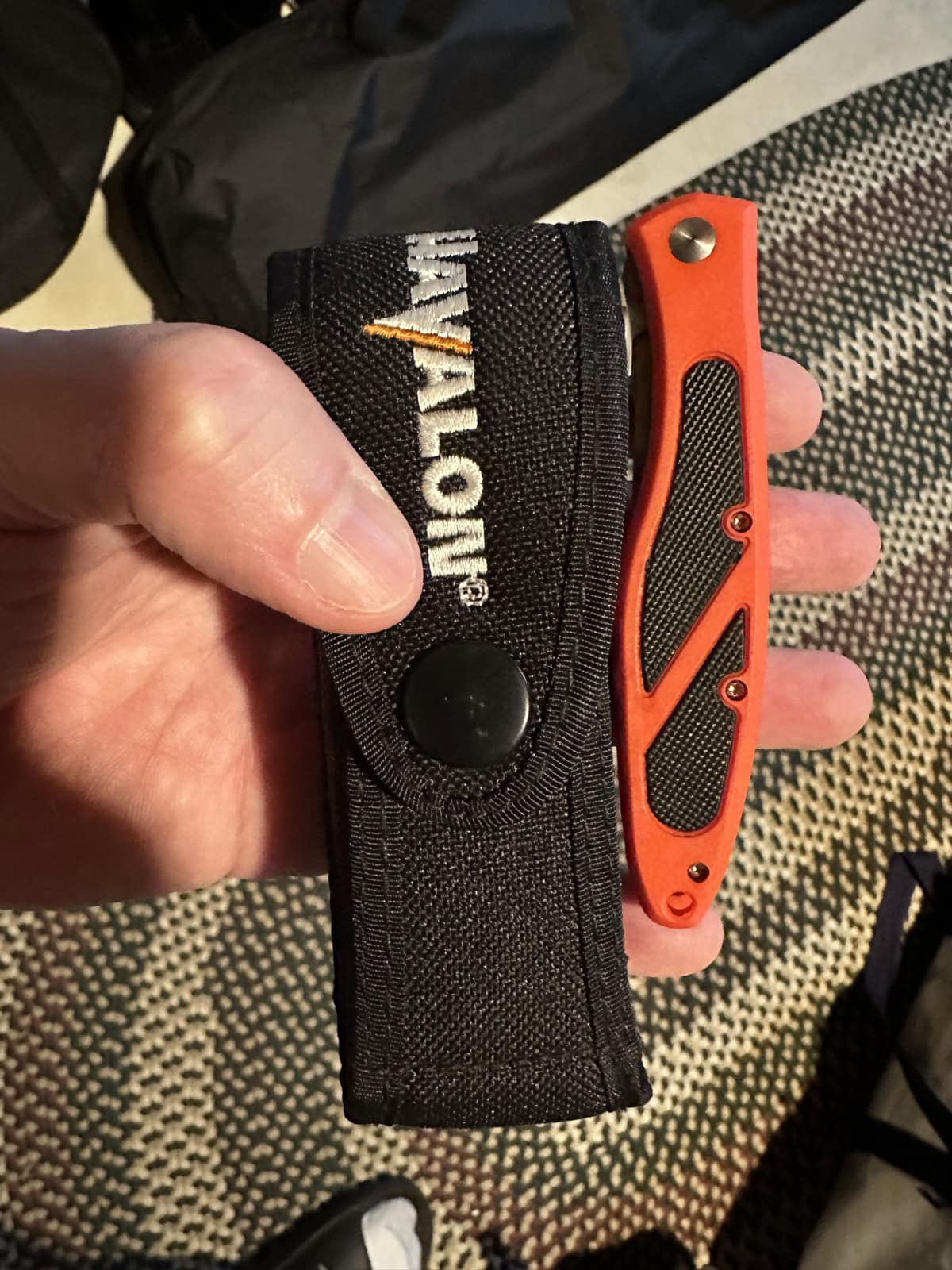 Havalon Piranta Edge and sheath used for field processing