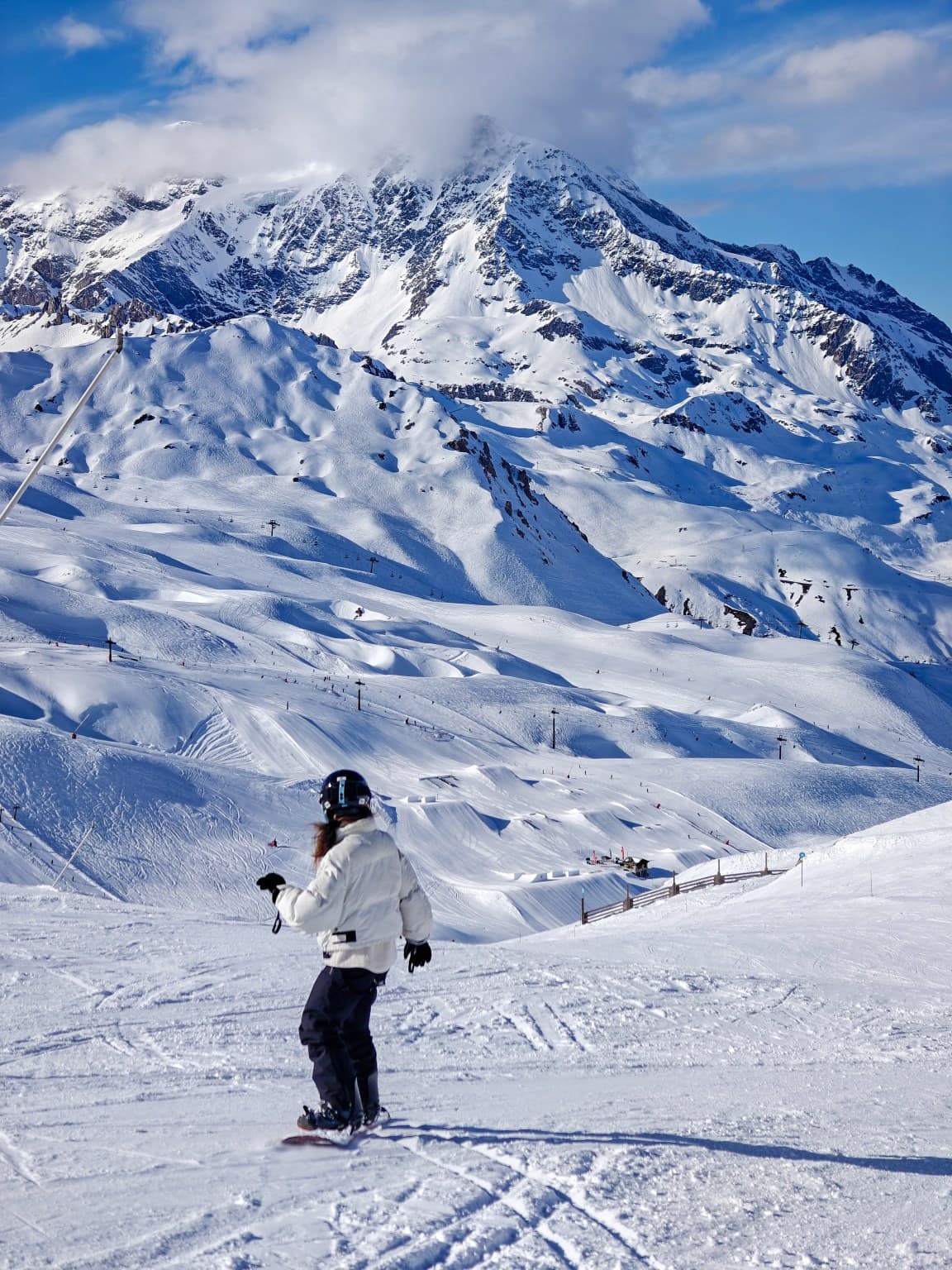 Snowboarding tignes Piste view