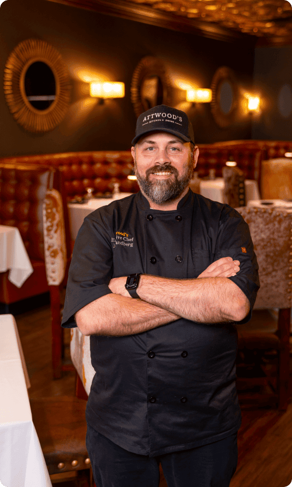 Chef in Attwood's Kitchen & Drink restaurant.