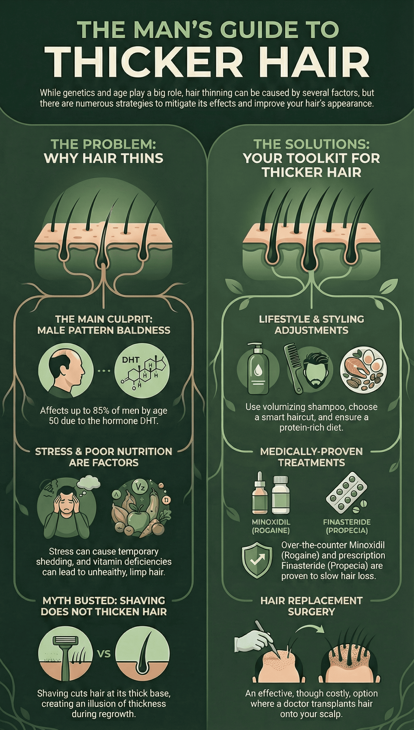 Infographic: a guide to thicker hair for men