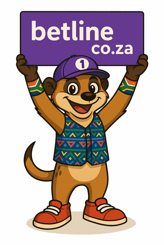 betline-lucky-mascot-sign-south-africa Lucky The Meerkat Holding up banner with betline.co.za logo